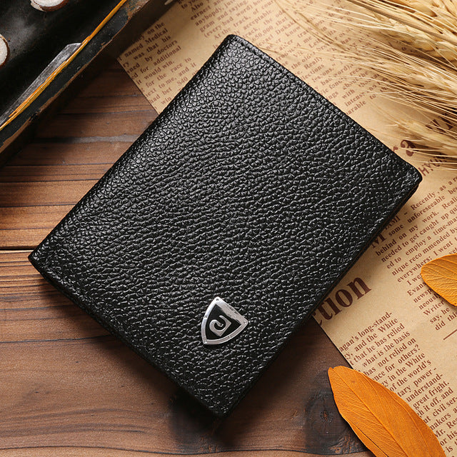 Small Wallet Men Genuine Leather Purses Cowhide Mini Wallets Black And Brown Quality Guarantee Short Bifold Wallets Card Holder