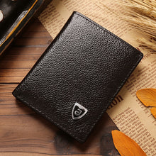 Load image into Gallery viewer, Small Wallet Men Genuine Leather Purses Cowhide Mini Wallets Black And Brown Quality Guarantee Short Bifold Wallets Card Holder
